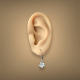 Estate 14K W Gold CZ Drop Earrings - Walter Bauman Jewelers