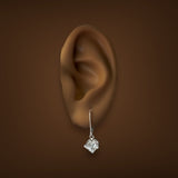 Estate 14K W Gold CZ Drop Earrings - Walter Bauman Jewelers