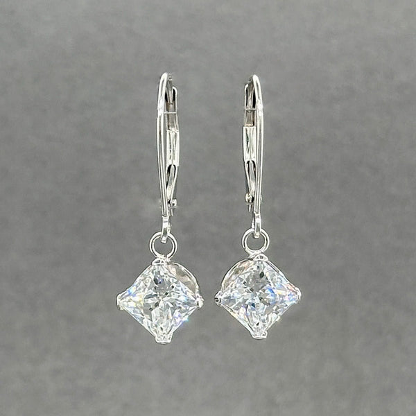 Estate 14K W Gold CZ Drop Earrings - Walter Bauman Jewelers