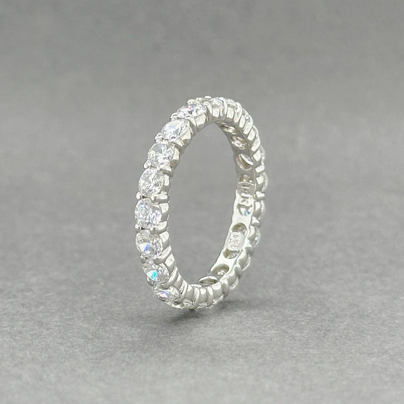 Estate 14K W Gold CZ Eternity Ring - Walter Bauman Jewelers