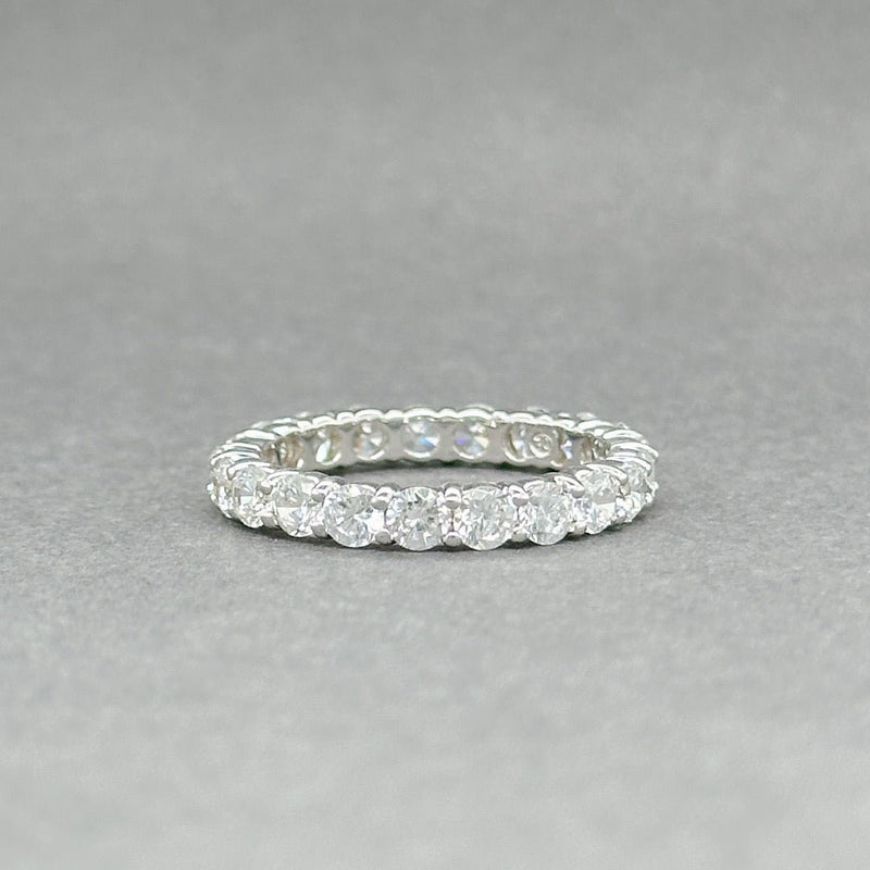 Estate 14K W Gold CZ Eternity Ring - Walter Bauman Jewelers