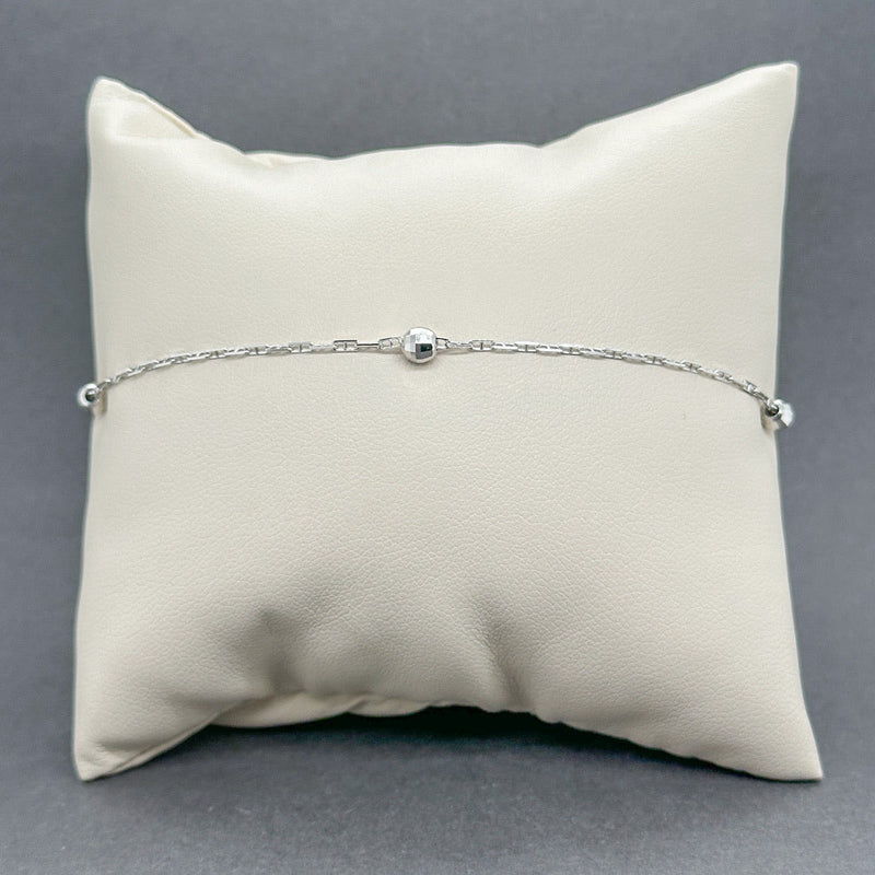 Estate 14K W Gold Mariner Bead Anklet - Walter Bauman Jewelers