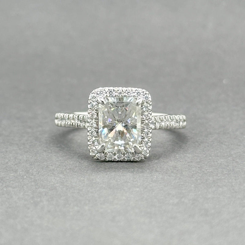 Estate 14K W Gold Moissanite & CZ Promise Ring - Walter Bauman Jewelers