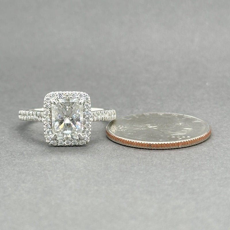 Estate 14K W Gold Moissanite & CZ Promise Ring - Walter Bauman Jewelers