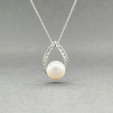 Estate 14K W Gold Pearl & 0.01ctw G - H/SI2 Diamond Pendant - Walter Bauman Jewelers