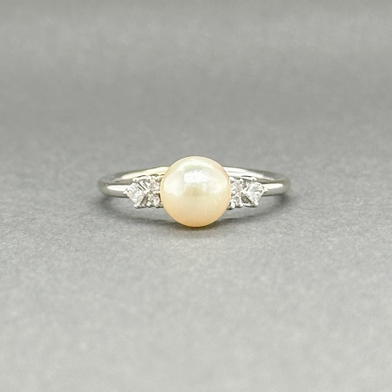 Estate 14K W Gold Pearl & 0.06ctw H - I/SI1 - 2 Diamond Ring - Walter Bauman Jewelers