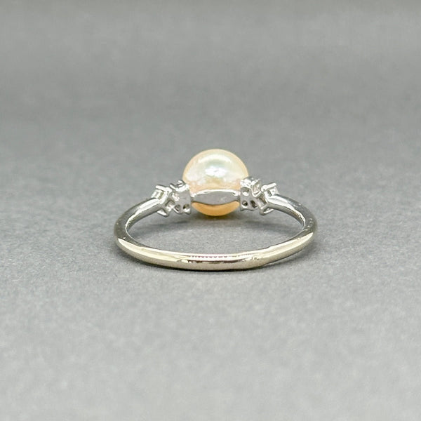 Estate 14K W Gold Pearl & 0.06ctw H - I/SI1 - 2 Diamond Ring - Walter Bauman Jewelers