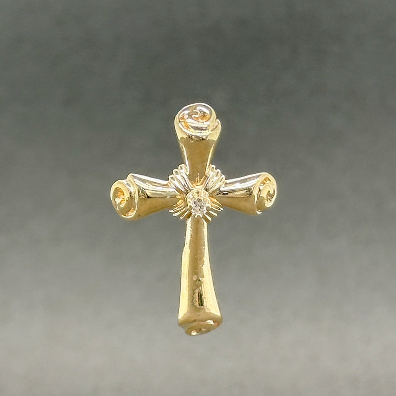 Estate 14K Y Gold 0.03ct I/SI2 Diamond Cross Pendant - Walter Bauman Jewelers