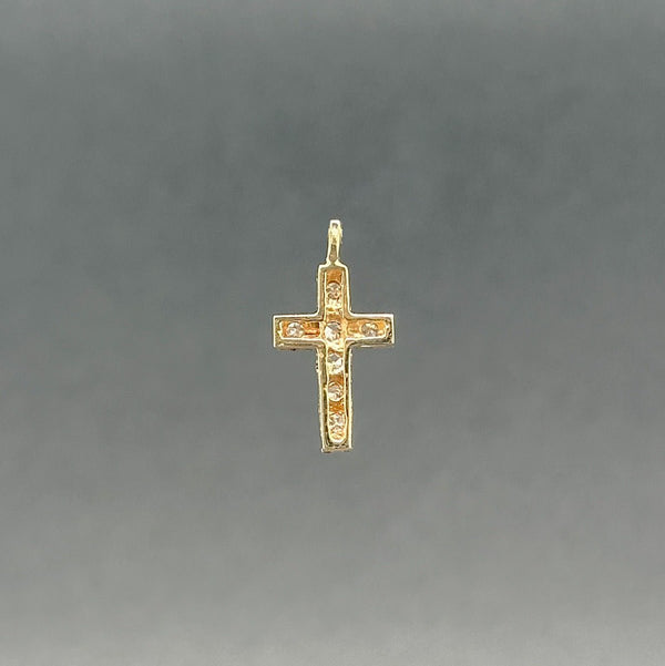 Estate 14K Y Gold 0.03ctw H - I/SI1 Diamond Cross Pendant - Walter Bauman Jewelers