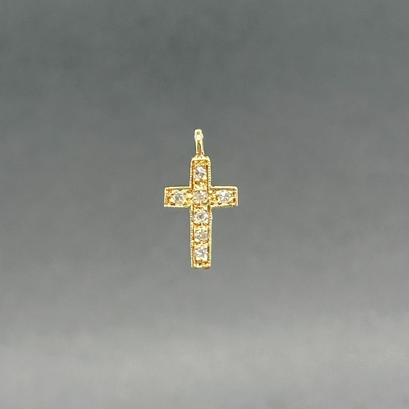 Estate 14K Y Gold 0.03ctw H - I/SI1 Diamond Cross Pendant - Walter Bauman Jewelers