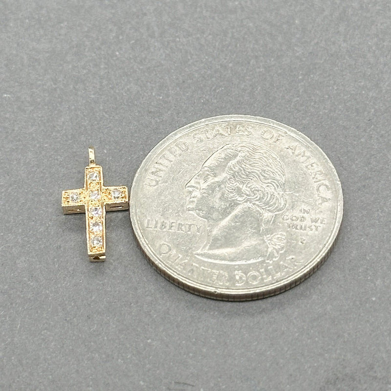 Estate 14K Y Gold 0.03ctw H - I/SI1 Diamond Cross Pendant - Walter Bauman Jewelers