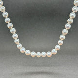 Estate 14K Y Gold 0.03ctw H-I/VS2 Diamond 16” Pearl Necklace - Walter Bauman Jewelers