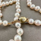 Estate 14K Y Gold 0.03ctw H-I/VS2 Diamond 16” Pearl Necklace - Walter Bauman Jewelers