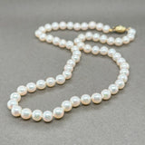 Estate 14K Y Gold 0.03ctw H-I/VS2 Diamond 16” Pearl Necklace - Walter Bauman Jewelers