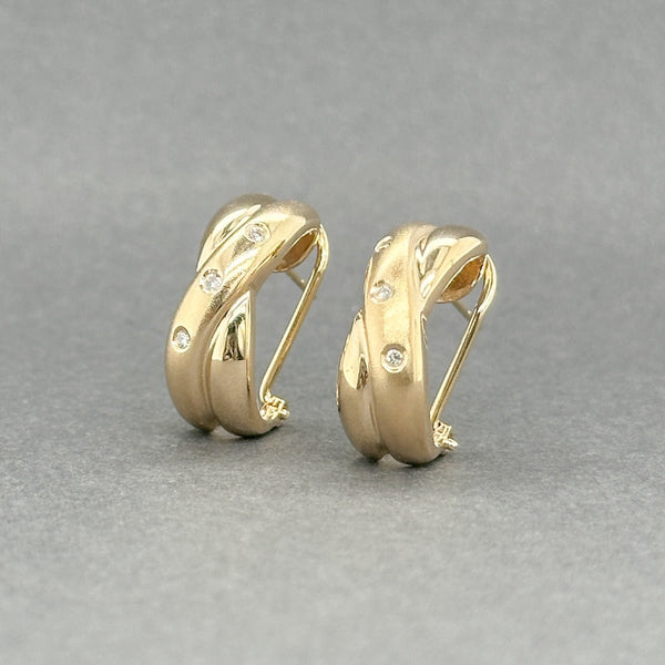 Estate 14K Y Gold 0.05ctw H - I/I1 Diamond X Earrings - Walter Bauman Jewelers