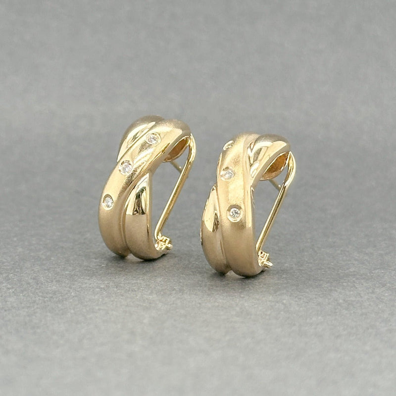 Estate 14K Y Gold 0.05ctw H - I/I1 Diamond X Earrings - Walter Bauman Jewelers