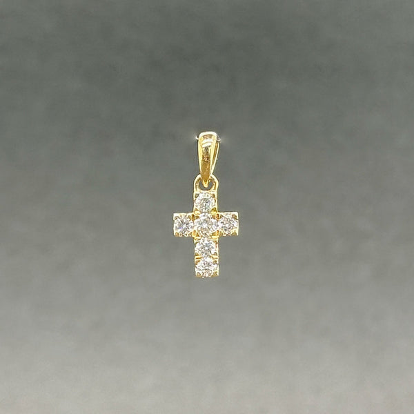 Estate 14K Y Gold 0.11ctw H-I/SI2-I1 Diamond Cross Pendant - Walter Bauman Jewelers