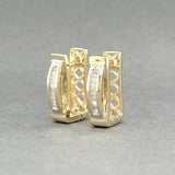 Estate 14K Y Gold 0.14ctw G - H/SI2 - I1 Diamond Rectangle Hoop Earrings - Walter Bauman Jewelers