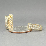 Estate 14K Y Gold 0.14ctw G - H/SI2 - I1 Diamond Rectangle Hoop Earrings - Walter Bauman Jewelers