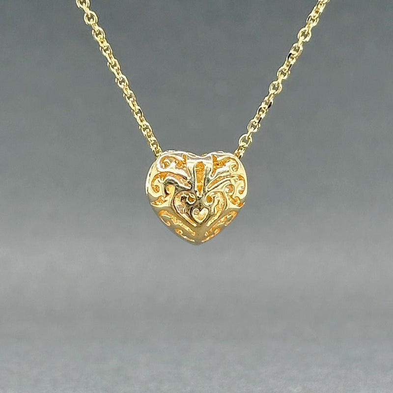 Estate 14K Y Gold 0.21ctw G/SI2 Diamond Heart Pendant - Walter Bauman Jewelers