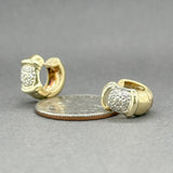 Estate 14K Y Gold 0.21ctw H/SI1 - 2 Diamond Huggie Earrings - Walter Bauman Jewelers