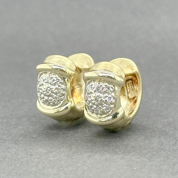 Estate 14K Y Gold 0.21ctw H/SI1 - 2 Diamond Huggie Earrings - Walter Bauman Jewelers