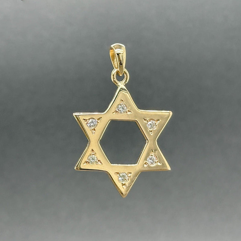 Estate 14K Y Gold 0.26ctw G/SI1 Diamond Star Of David Pendant - Walter Bauman Jewelers