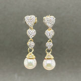 Estate 14K Y Gold 0.27ctw G-H/SI2 Diamond & Akoya Pearl Drop Earrings - Walter Bauman Jewelers