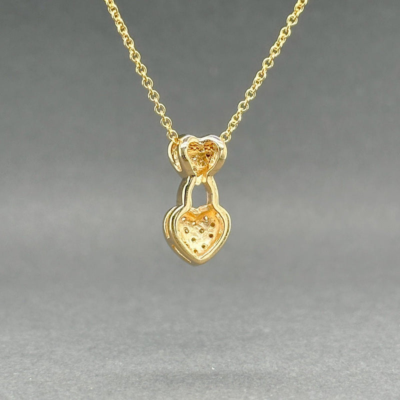 Estate 14K Y Gold 0.30ctw H/SI1 - 2 Diamond Double Heart Pendant - Walter Bauman Jewelers