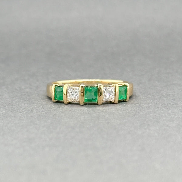 Estate 14K Y Gold 0.36ctw Emerald & 0.32ctw Diamond Ring - Walter Bauman Jewelers