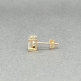 Estate 14K Y Gold 0.39ct H - I/SI2 Princess Cut Diamond Single Stud Earring - Walter Bauman Jewelers