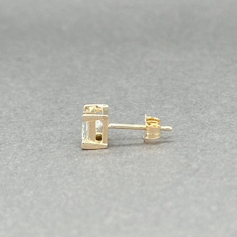 Estate 14K Y Gold 0.39ct H - I/SI2 Princess Cut Diamond Single Stud Earring - Walter Bauman Jewelers