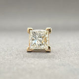 Estate 14K Y Gold 0.39ct H - I/SI2 Princess Cut Diamond Single Stud Earring - Walter Bauman Jewelers