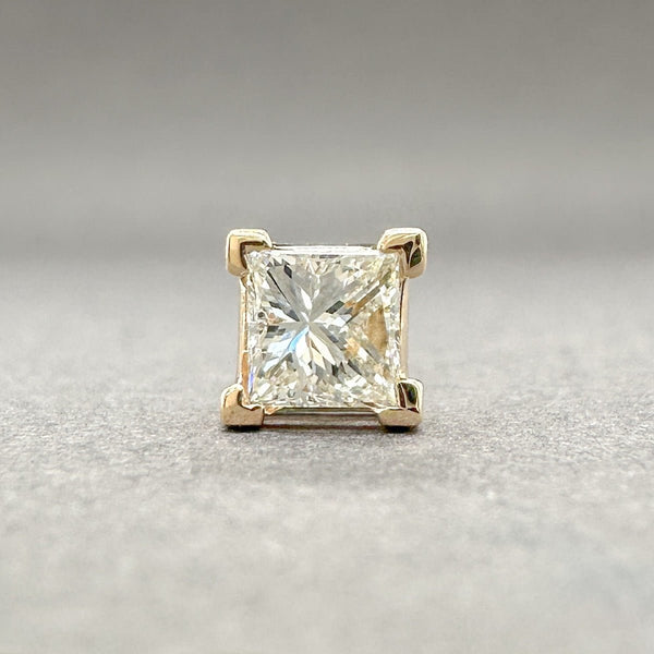 Estate 14K Y Gold 0.39ct H - I/SI2 Princess Cut Diamond Single Stud Earring - Walter Bauman Jewelers