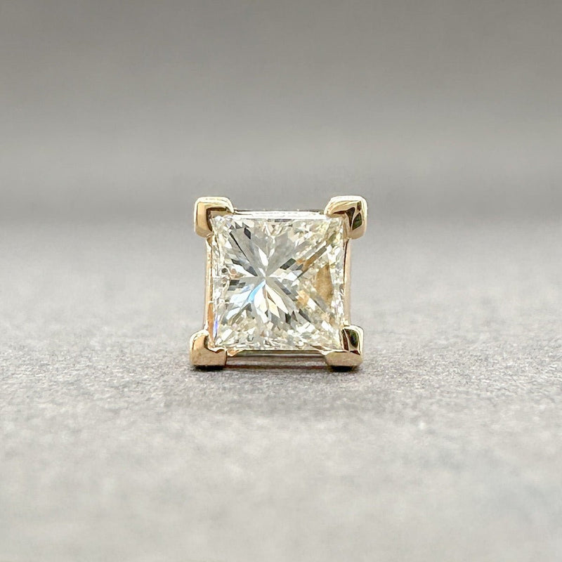 Estate 14K Y Gold 0.39ct H - I/SI2 Princess Cut Diamond Single Stud Earring - Walter Bauman Jewelers