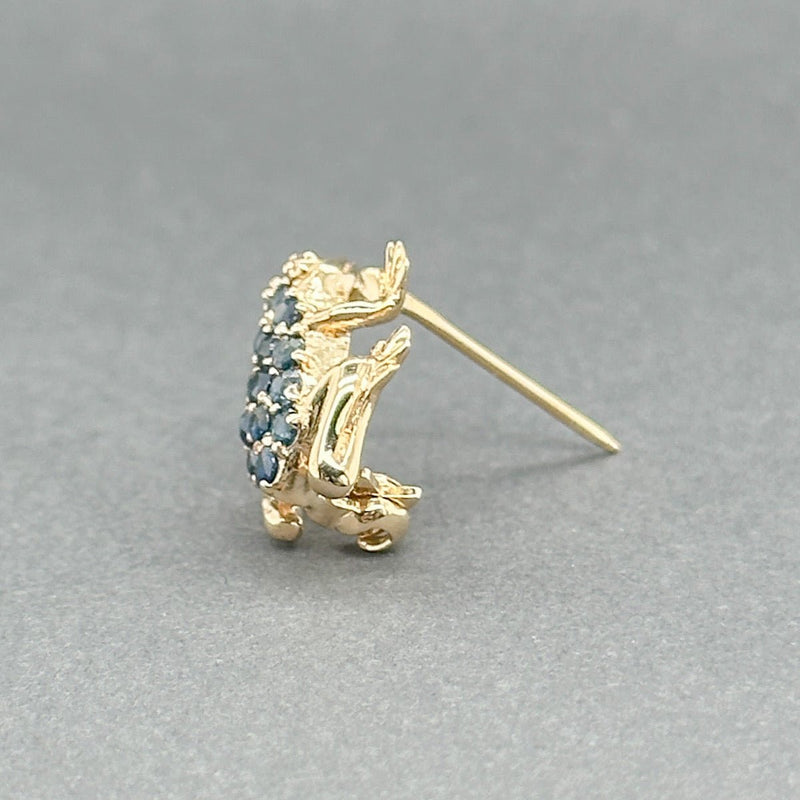 Estate 14K Y Gold 0.39ctw Sapphire & 0.01ctw H - I/SI1 - 2 Diamond Frog Pin - Walter Bauman Jewelers