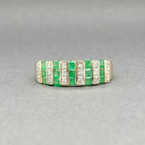 Estate 14K Y Gold 0.45ctw Emerald & 0.05ctw H - I/SI1 - 2 Diamond Ring - Walter Bauman Jewelers