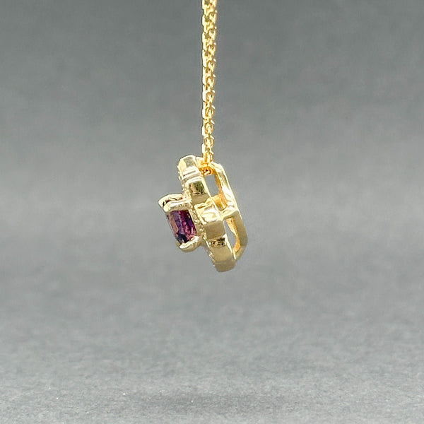 Estate 14K Y Gold 0.46ct Amethyst Flower Pendant - Walter Bauman Jewelers