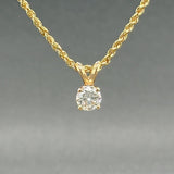 Estate 14K Y Gold 0.49ct I - J/SI2 Diamond Solitaire Pendant - Walter Bauman Jewelers