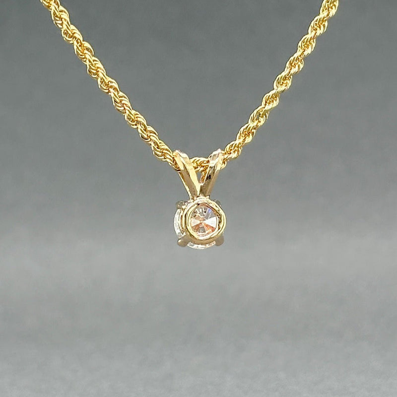 Estate 14K Y Gold 0.49ct I - J/SI2 Diamond Solitaire Pendant - Walter Bauman Jewelers