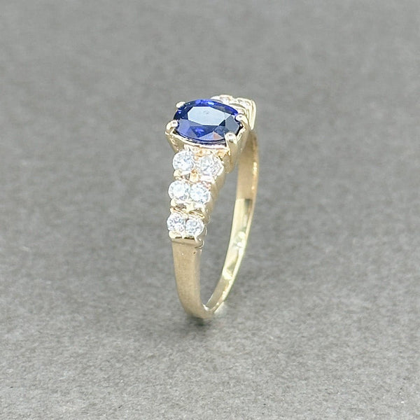 Estate 14K Y Gold 0.49ct Sapphire & 0.26ctw G-H/SI1-2 Diamond Ring - Walter Bauman Jewelers