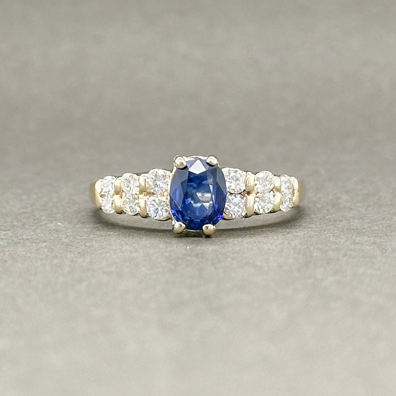 Estate 14K Y Gold 0.49ct Sapphire & 0.26ctw G-H/SI1-2 Diamond Ring - Walter Bauman Jewelers