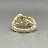 Estate 14K Y Gold 0.50ctw G/SI1 Double Pear Shape Diamond Ring - Walter Bauman Jewelers