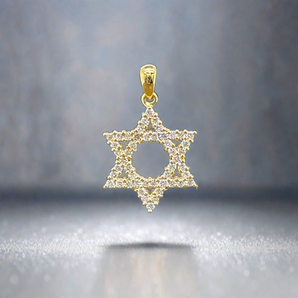 Estate 14K Y Gold 0.51ctw H/SI2 Diamond Star of David Pendant - Walter Bauman Jewelers