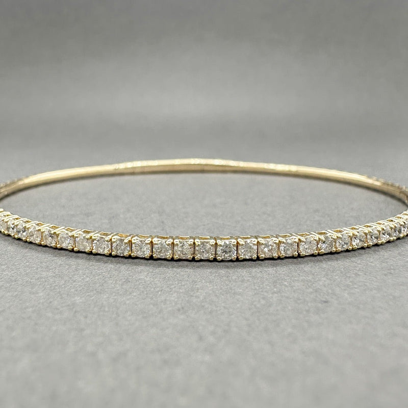 Estate 14K Y Gold 0.55ctw H - I/SI2 Diamond Flexi Bangle Bracelet - Walter Bauman Jewelers