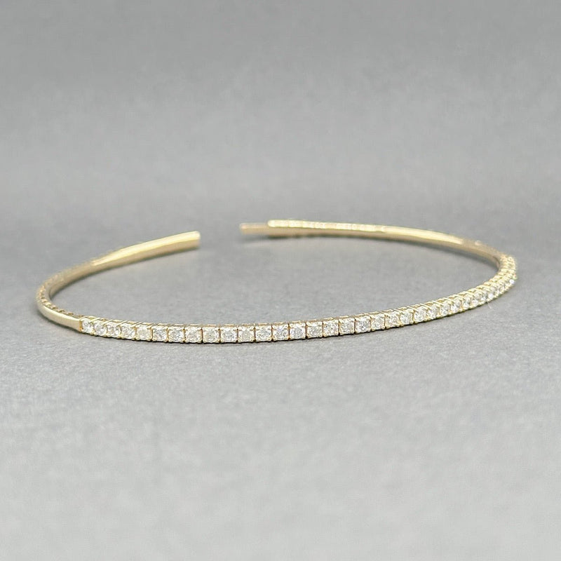 Estate 14K Y Gold 0.55ctw H - I/SI2 Diamond Flexi Bangle Bracelet - Walter Bauman Jewelers