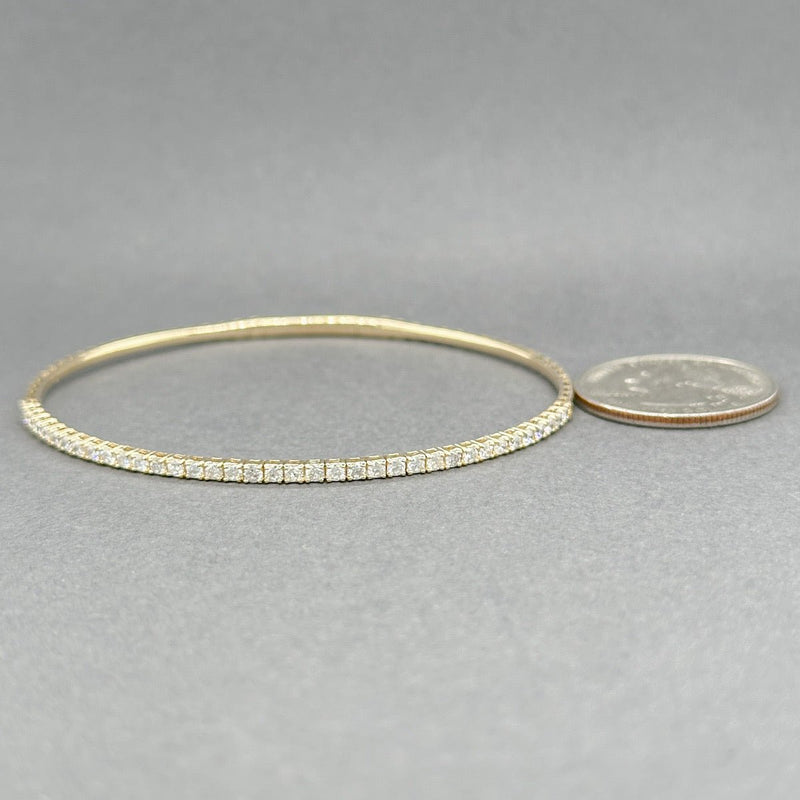 Estate 14K Y Gold 0.55ctw H - I/SI2 Diamond Flexi Bangle Bracelet - Walter Bauman Jewelers