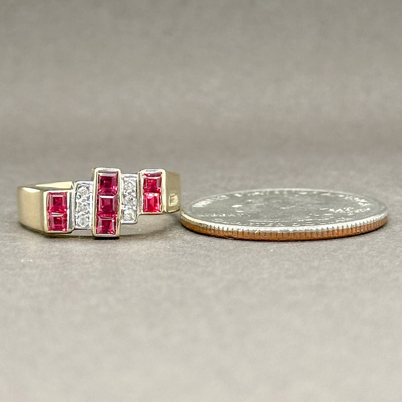 Estate 14K Y Gold 0.56ctw Ruby & 0.02ctw H-I/SI1-2 Diamond Ring - Walter Bauman Jewelers