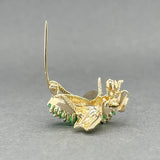 Estate 14K Y Gold 0.57ctw Emerald & 0.08ct I - J/I1 Diamond Bee Pin - Walter Bauman Jewelers