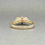 Estate 14K Y Gold 0.60ct Lab-Created Ruby & 0.11ctw H-I/SI2 Diamond Ring - Walter Bauman Jewelers